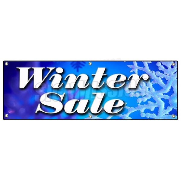 WINTER SALE BANNER SIGN store wide clearance signs discount 50% save big